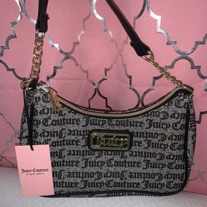 NWT JUICY COUTURE GOTHIC LOGO BLACK STATEMENT SHOULDER BAG